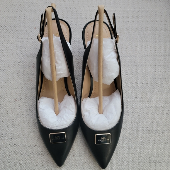 Coach Black Slingback Heels - Picture 2 of 8